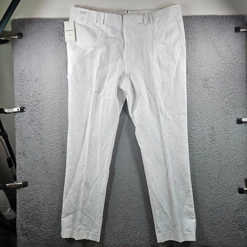 $115 NEW Baird Mcnutt Murano Linen Pants Men‎ 44 x 34 Relaxed Fit White